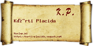 Kürti Placida névjegykártya